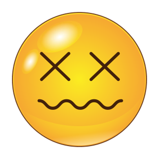 Smile Aufkleber mit gekreuzten Augen – wetterfest & langlebig