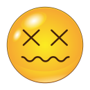 Smile Aufkleber mit gekreuzten Augen – wetterfest & langlebig