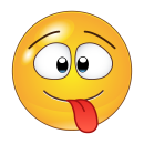 Schielt mit rausgestreckter Zunge – Smile Aufkleber...