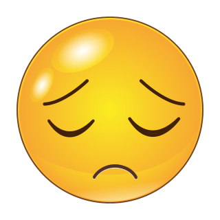 Trauriger Smile-Aufkleber mit geschlossenen Augen – wetterfest und langlebig