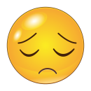 Trauriger Smile-Aufkleber mit geschlossenen Augen –...