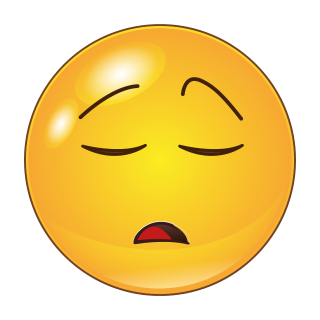 Traurig Müde Aufkleber – Wetterfester Sticker mit Schläfrigem Design