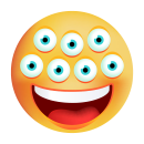 Smile Aufkleber – Mit sieben Augen, wetterfest & UV-beständig (10 x 10 cm)