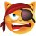 Aufkleber lustig Katze Pirat mit Augenklappe wetterfest Autoaufkleber Wohnmobil für Helm 10 x 10 cm