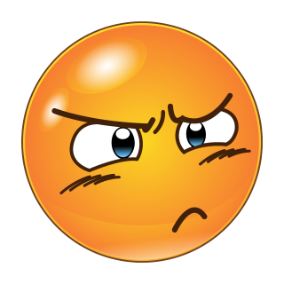 Wütend-Sauer-Grimmig Aufkleber – Wetterfester Sticker für Innen & Außen (20 x 20 cm)