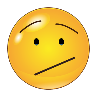 Traurig mit Strichmund Aufkleber – Wetterfester Sticker für Innen und Außen (10 x 10 cm)