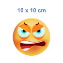 Wütender Smile Aufkleber – Ausdrucksstarker Sticker für jede Oberfläche (10 x 10 cm)