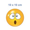 Überrascht mit großen Augen – Smile Aufkleber für jeden Anlass (10 x 10 cm)