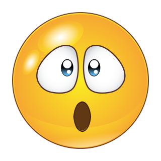 Überrascht mit großen Augen – Smile Aufkleber für jeden Anlass (20 x 20 cm)