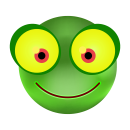 Frosch Smile Aufkleber – Wetterfester Sticker für Innen & Außen (20 x 18 cm)