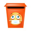 Traurig Krank mit Maske Aufkleber – Wetterfest und Vielseitig (10 x 10 cm)