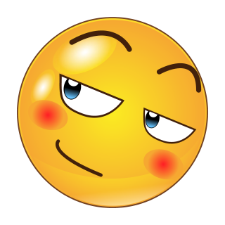 Verlegen mit roten Bäckchen – Charmanter Smile Aufkleber (10 x 10 cm)