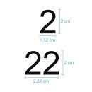 Selbstklebende fortlaufende Klebezahlen Zahlenaufkleber Aufkleber Zahlen wetterfest: 1 bis 25 (2 cm hoch, in schwarz)