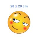 Verlegen mit roten Bäckchen – Charmanter Smile Aufkleber (20 x 20 cm)