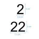 Selbstklebende fortlaufende Klebezahlen Zahlenaufkleber Aufkleber Zahlen wetterfest: 1 bis 25 (5 cm hoch, in schwarz)