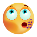 Smile Aufkleber – Singend mit Noten, wetterfest und...