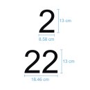 Selbstklebende fortlaufende Klebezahlen Zahlenaufkleber Aufkleber Zahlen wetterfest: 1 bis 25 (13 cm hoch, in schwarz)