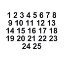 Selbstklebende fortlaufende Klebezahlen Zahlenaufkleber Aufkleber Zahlen wetterfest: 1 bis 25 (16 cm hoch, in schwarz)