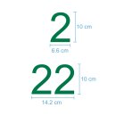 Selbstklebende fortlaufende Klebezahlen Zahlenaufkleber Aufkleber Zahlen wetterfest: 1 bis 25 (10 cm hoch, in grün)