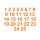 Selbstklebende fortlaufende Klebezahlen Zahlenaufkleber Aufkleber Zahlen wetterfest: 1 bis 25 (2 cm hoch, in orange)