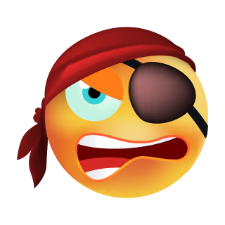 Katze Pirat mit Augenklappe – Wetterfester Aufkleber für Innen und Außen (20 x 20 cm)