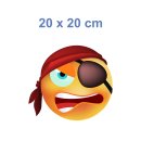 Katze Pirat mit Augenklappe – Wetterfester Aufkleber für Innen und Außen (20 x 20 cm)