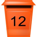 Selbstklebende fortlaufende Klebezahlen Zahlenaufkleber Ziffern Aufkleber Zahlen Klebeziffern wetterfest 1 bis 25 orange 19 cm