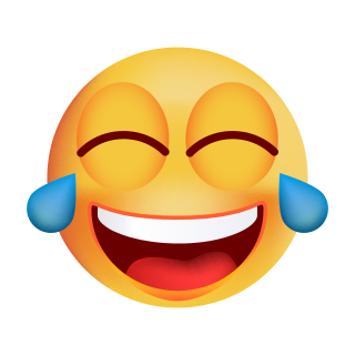 Smile Aufkleber – Lachend mit Tränen Traurig, wetterfest & langlebig (10 x 10 cm)