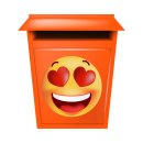 Herzaugen lachend Smile Aufkleber – wetterfest & langlebig (10 x 10 cm)