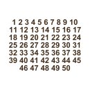 Selbstklebende fortlaufende Klebezahlen Zahlenaufkleber Aufkleber Zahlen wetterfest: 1 bis 50 (10 cm hoch, in braun)