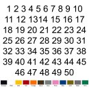 Selbstklebende fortlaufende Klebezahlen Zahlenaufkleber Ziffern Aufkleber Zahlen Klebeziffern wetterfest 1 bis 50 silber 8 cm