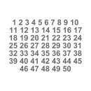 Selbstklebende fortlaufende Klebezahlen Zahlenaufkleber Aufkleber Zahlen wetterfest: 1 bis 50 (12 cm hoch, in silber)