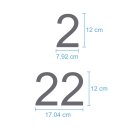 Selbstklebende fortlaufende Klebezahlen Zahlenaufkleber Aufkleber Zahlen wetterfest: 1 bis 50 (12 cm hoch, in silber)