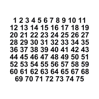 Selbstklebende fortlaufende Klebezahlen Zahlenaufkleber Aufkleber Zahlen wetterfest: 1 bis 75 (11 cm hoch, in schwarz)