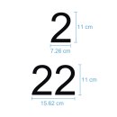 Selbstklebende fortlaufende Klebezahlen Zahlenaufkleber Aufkleber Zahlen wetterfest: 1 bis 75 (11 cm hoch, in schwarz)