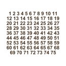 Selbstklebende fortlaufende Klebezahlen Zahlenaufkleber Aufkleber Zahlen wetterfest: 1 bis 75 (15 cm hoch, in braun)