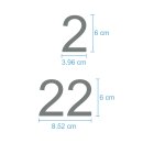 Selbstklebende fortlaufende Klebezahlen Zahlenaufkleber Aufkleber Zahlen wetterfest: 1 bis 75 (6 cm hoch, in grau)