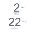 Selbstklebende fortlaufende Klebezahlen Zahlenaufkleber Aufkleber Zahlen wetterfest: 1 bis 75 (14 cm hoch, in silber)