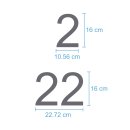 Selbstklebende fortlaufende Klebezahlen Zahlenaufkleber Aufkleber Zahlen wetterfest: 1 bis 75 (16 cm hoch, in silber)