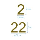 Selbstklebende fortlaufende Klebezahlen Zahlenaufkleber Aufkleber Zahlen wetterfest: 1 bis 75 (6 cm hoch, in gold)