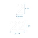 Selbstklebende fortlaufende Klebezahlen Zahlenaufkleber Aufkleber Zahlen wetterfest: 1 bis 100 (1 cm hoch, in weiß)