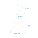 Selbstklebende fortlaufende Klebezahlen Zahlenaufkleber Aufkleber Zahlen wetterfest: 1 bis 100 (4 cm hoch, in weiß)
