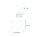 Selbstklebende fortlaufende Klebezahlen Zahlenaufkleber Aufkleber Zahlen wetterfest: 1 bis 100 (6 cm hoch, in weiß)
