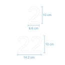 Selbstklebende fortlaufende Klebezahlen Zahlenaufkleber Aufkleber Zahlen wetterfest: 1 bis 100 (10 cm hoch, in weiß)