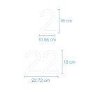 Selbstklebende fortlaufende Klebezahlen Zahlenaufkleber Aufkleber Zahlen wetterfest: 1 bis 100 (16 cm hoch, in weiß)