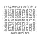 Selbstklebende fortlaufende Klebezahlen Zahlenaufkleber Aufkleber Zahlen wetterfest: 1 bis 100 (17 cm hoch, in weiß)