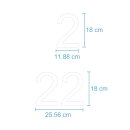 Selbstklebende fortlaufende Klebezahlen Zahlenaufkleber Aufkleber Zahlen wetterfest: 1 bis 100 (18 cm hoch, in weiß)