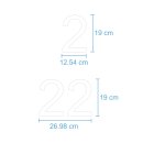 Selbstklebende fortlaufende Klebezahlen Zahlenaufkleber Aufkleber Zahlen wetterfest: 1 bis 100 (19 cm hoch, in weiß)