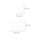 Selbstklebende fortlaufende Klebezahlen Zahlenaufkleber Aufkleber Zahlen wetterfest: 1 bis 100 (20 cm hoch, in weiß)