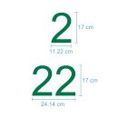 Selbstklebende fortlaufende Klebezahlen Zahlenaufkleber Aufkleber Zahlen wetterfest: 1 bis 100 (17 cm hoch, in grün)
